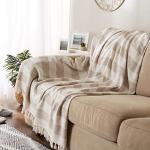 Rustic Farmhouse Striped Fringe Blanket 50 x 60