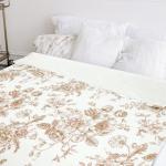 Cozy Floral Throw Blanket in Tan