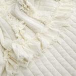 Cozy Cream Ruffle Fringed Throw Blanket 50"x60