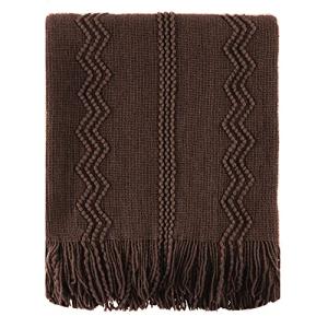 Cozy Chocolate Knit Throw Blanket for Couch