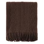 Cozy Chocolate Knit Throw Blanket for Couch