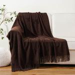 Cozy Chocolate Knit Throw Blanket for Couch
