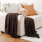 Cozy Chocolate Knit Throw Blanket for Couch