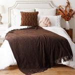 Cozy Chocolate Knit Throw Blanket for Couch