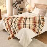 Cozy Fall Plaid Throw Blanket for Home