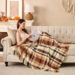 Cozy Fall Plaid Throw Blanket for Home