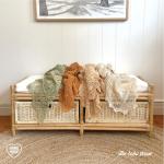 Handmade Boho Crochet Throw Blanket, 50"x60