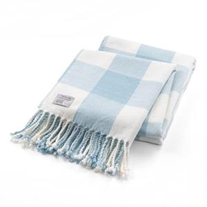 Mellowdy Checkered Faux Cashmere Fringe Throw Blanket