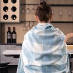 Mellowdy Checkered Faux Cashmere Fringe Throw Blanket