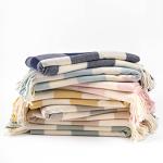 Mellowdy Checkered Faux Cashmere Fringe Throw Blanket