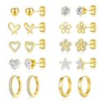 Dainty Gold Stud Earring Set for Women