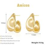 Chic 14k Gold Plated Chunky Stud Earrings