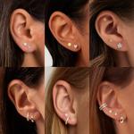 Dainty Gold Stud Earring Set for Women