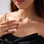 Dainty Gold Plated Double Cross Necklace for Women