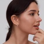 Gold Stud Earrings Set: 6 Pairs for Women