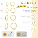 Gold Plated Hypoallergenic Small Hoop Earrings Set