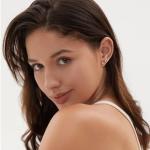 Gold Stud Earrings Set: 6 Pairs for Women