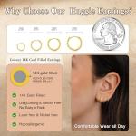 Gold Plated Hypoallergenic Small Hoop Earrings Set