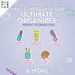 Cute Two-Tone Makeup Box with Mirror and Trays