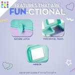 Cute Two-Tone Makeup Box with Mirror and Trays