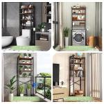 Vintage Brown Over-The-Toilet Storage Rack, 4-Tier