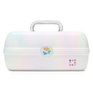 Caboodles Travel Makeup Box with Mirror - White Opal