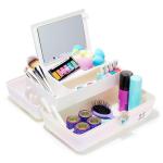 Caboodles Travel Makeup Box with Mirror - White Opal