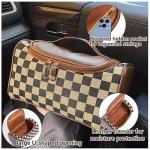 Vintage Checkered Makeup Bag - Stylish & Portable