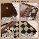 Vintage Checkered Makeup Bag - Stylish & Portable