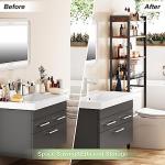 Vintage Brown Over-The-Toilet Storage Rack, 4-Tier