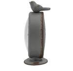 Grey Pewter Mantel Clock with Bird Design