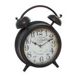 Bell Style Top Metal Clock in Black