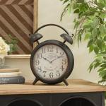 Bell Style Top Metal Clock in Black