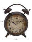 Bell Style Top Metal Clock in Black