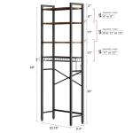 Vintage Brown Over-The-Toilet Storage Rack, 4-Tier