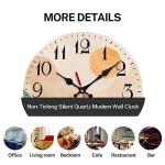 Boho Mid Century Silent Wooden Wall Clock