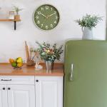 Green Battery-Operated Silent Wall Clock, 8 Inch