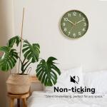 Green Battery-Operated Silent Wall Clock, 8 Inch