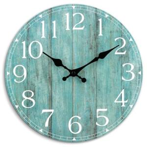 Teal Silent Wall Clock - 8 Inch Aqua Decor