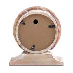 Hand Carved Wood Table Clock in Distressed White