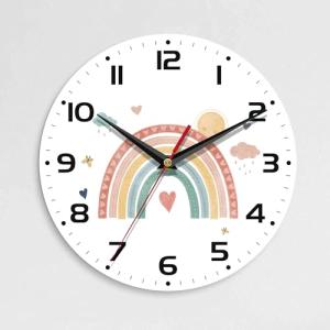 Boho Rainbow Silent Wall Clock - 10 Inch