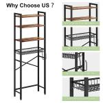 Vintage Brown Over-The-Toilet Storage Rack, 4-Tier