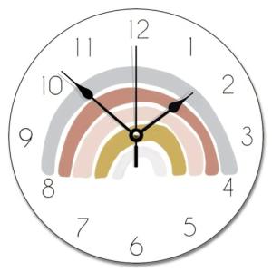 Personalized Rainbow Boho Wall Clock for Kids