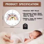Personalized Rainbow Boho Wall Clock for Kids