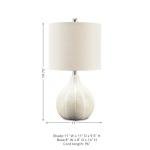 Modern Off-White Herringbone Ceramic Table Lamp