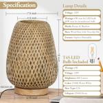 Dimmable Rattan Table Lamp for Home Decor