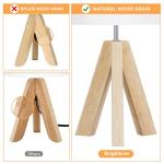 Wooden Tripod Table Lamp with White Shade