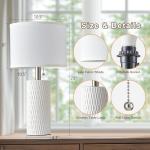 Set of 2 White Modern Ceramic Table Lamps