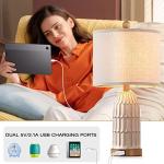 Set of 2 Boho Touch Lamps with USB Ports