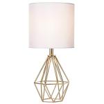 Gold Geometric Table Lamp with White Shade